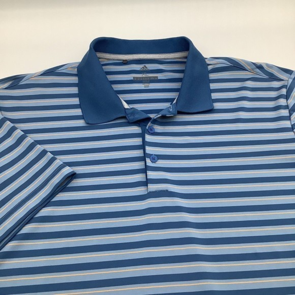 Adidas Golf Mens Short Sleeve Golf Polo Blue‎ Striped Size XL